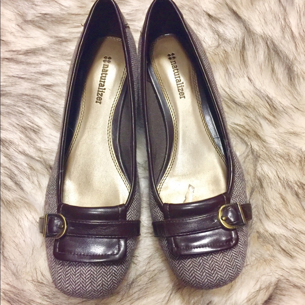 Naturalizer Brown herringbone work shoes EUC